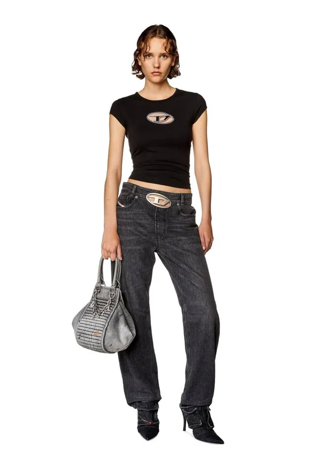 Women Diesel Jeans Regular Jeans 1988 DArk 0CKAH Blackdark Grey
