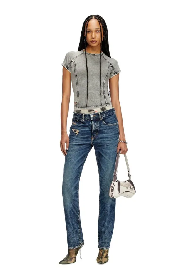 Women Diesel Jeans Regular Jeans 1989 DMine 007Y3 Dark Blue