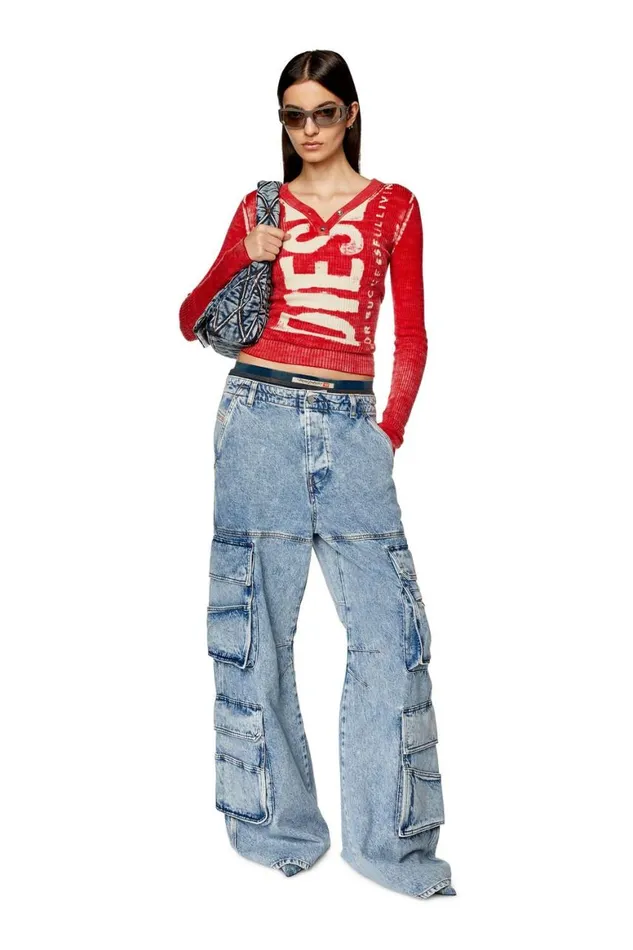 Women Diesel Jeans Relaxed Jeans 1996 DSire 0NJAA Light Blue