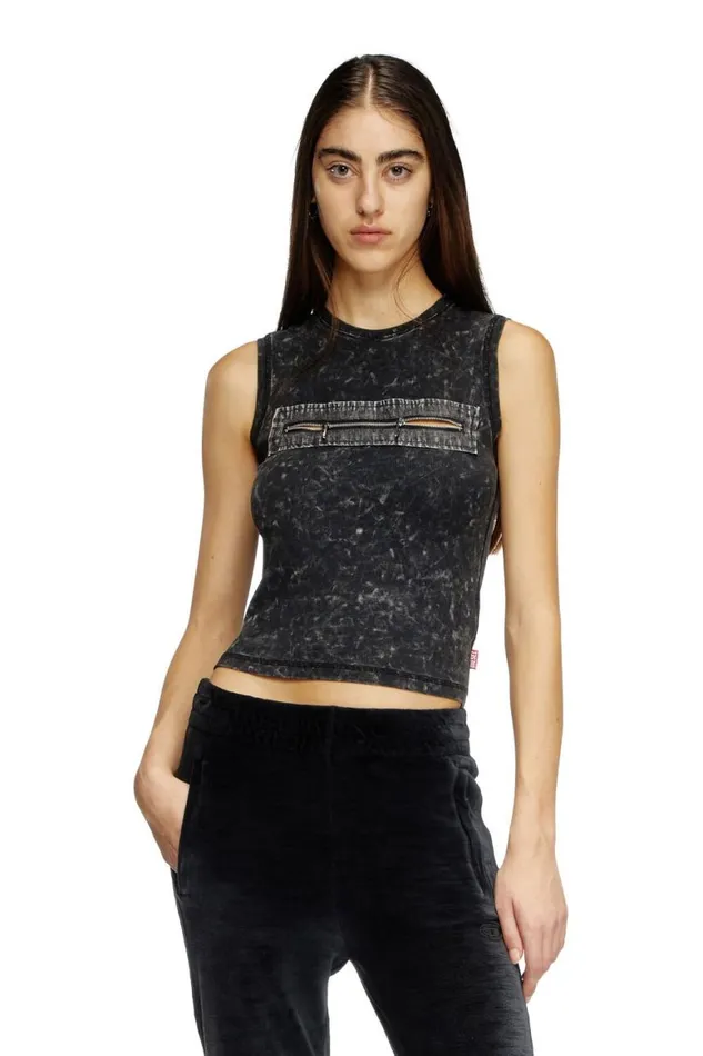 Women Diesel TShirts and Tops TARTED Black