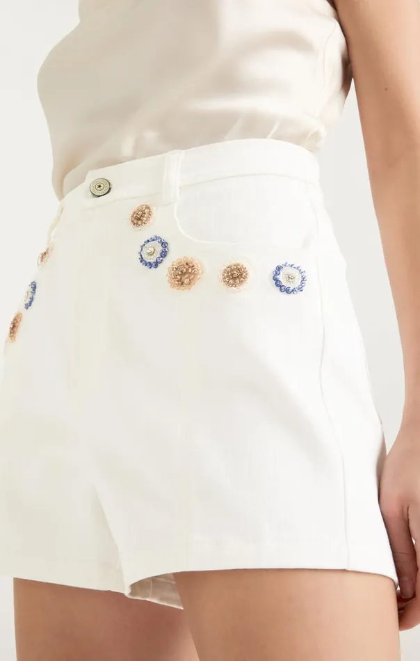 Women Ditsy Dots Brea Short White Cinq Sept Denim