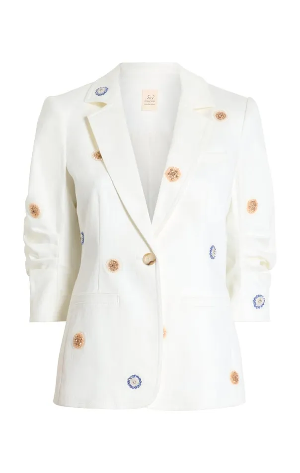 Women Ditsy Dots Denim Khloe Blazer White Cinq Sept Denim