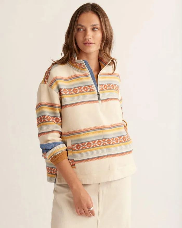 Women DOUBLESOFT HALFZIP PULLOVER Ivory Multi Pendleton Shirts and Blouses