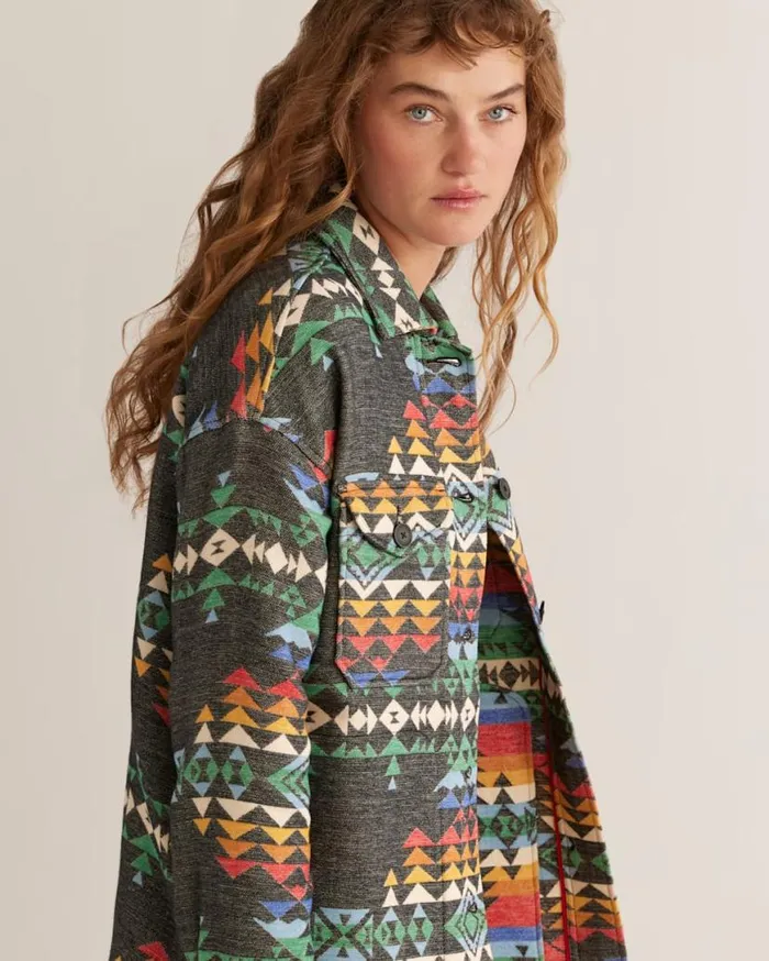Women DOUBLESOFT SHIRT JACKET Black Highland Peak Pendleton Jackets and Coats
