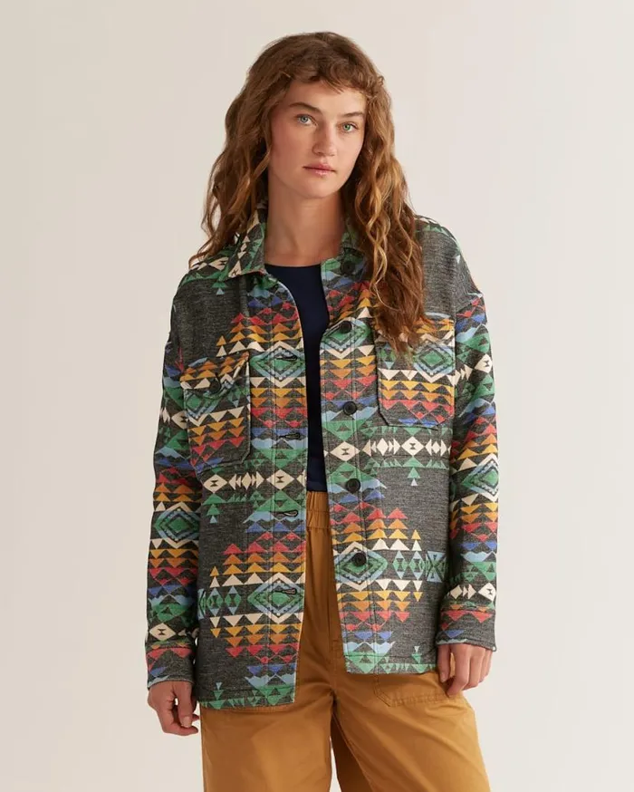 Women DOUBLESOFT SHIRT JACKET Black Highland Peak Pendleton Jackets and Coats