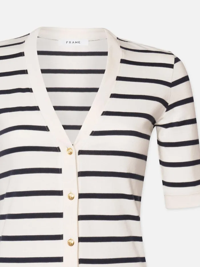Women Dresses FRAME Henley Button Up Dress 8212 Navy Multi