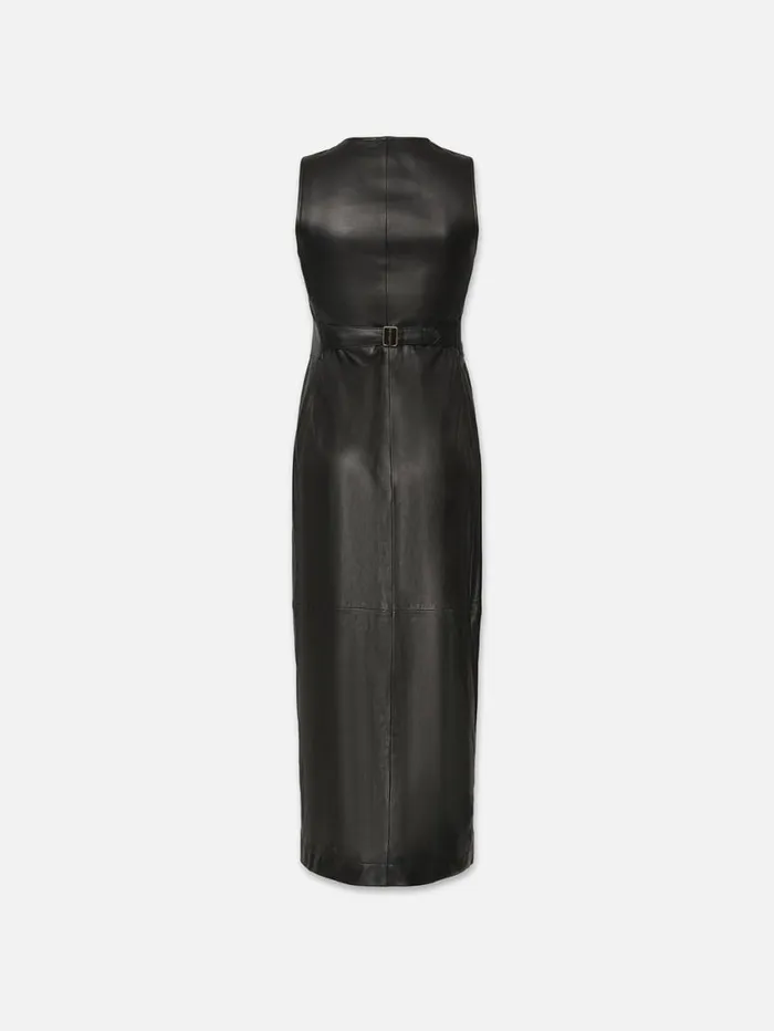 Women Dresses FRAME Leather Midi Vest Dress 8212 Black Women Dresses FRAME Leather Midi Vest Dress 8212 Black