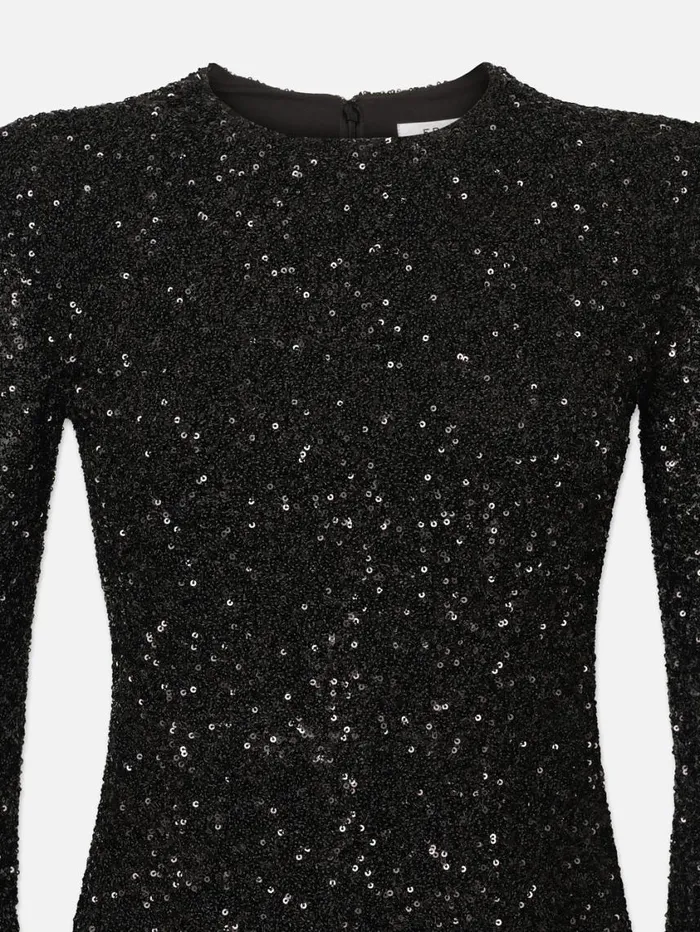Women Dresses FRAME Sequin Flutter Sleeve Dress 8212 Black