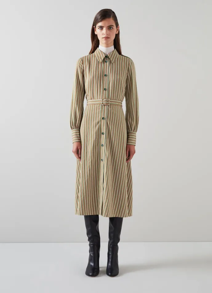 Women Dresses LKBennett Frances Striped Sustainable Viscose Rich Shirt Dress Multi Women Dresses LKBennett Frances Striped Sustainable Viscose Rich Shirt Dress Multi