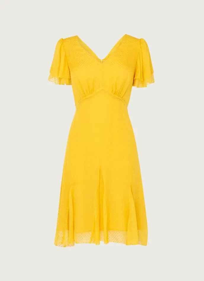 Women Dresses LKBennett Hally Mustard Silk Dress Mustard Women Dresses LKBennett Hally Mustard Silk Dress Mustard