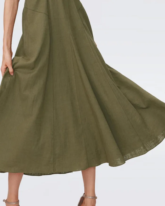Women Elliot Midi Dress Olive Green DVF Dresses