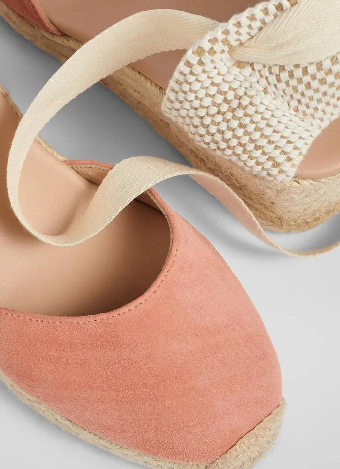 Women Espadrilles LKBennett Maureen Clay Suede Espadrilles Pink
