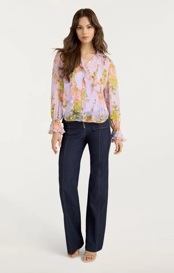 Women Estelle Top Lilacmulti Cinq Sept Long Sleeve Tops