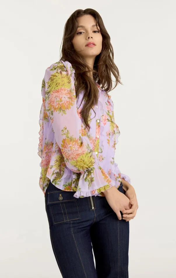 Women Estelle Top Lilacmulti Cinq Sept Long Sleeve Tops