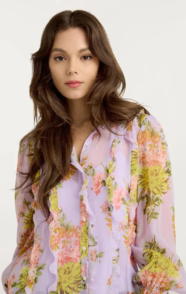 Women Estelle Top Lilacmulti Cinq Sept Long Sleeve Tops