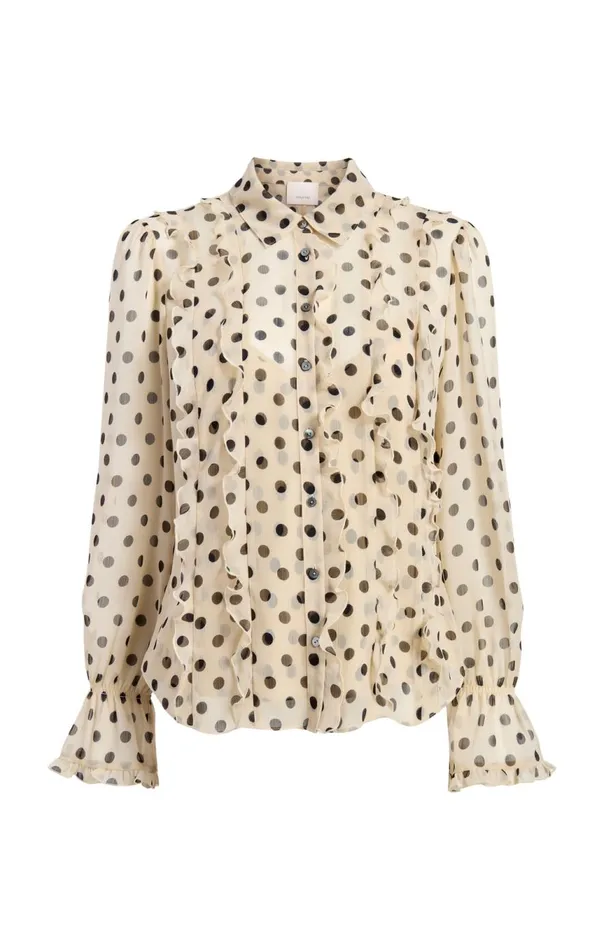 Women Estelle Top Polkadotgardeniablack Cinq Sept Long Sleeve Tops