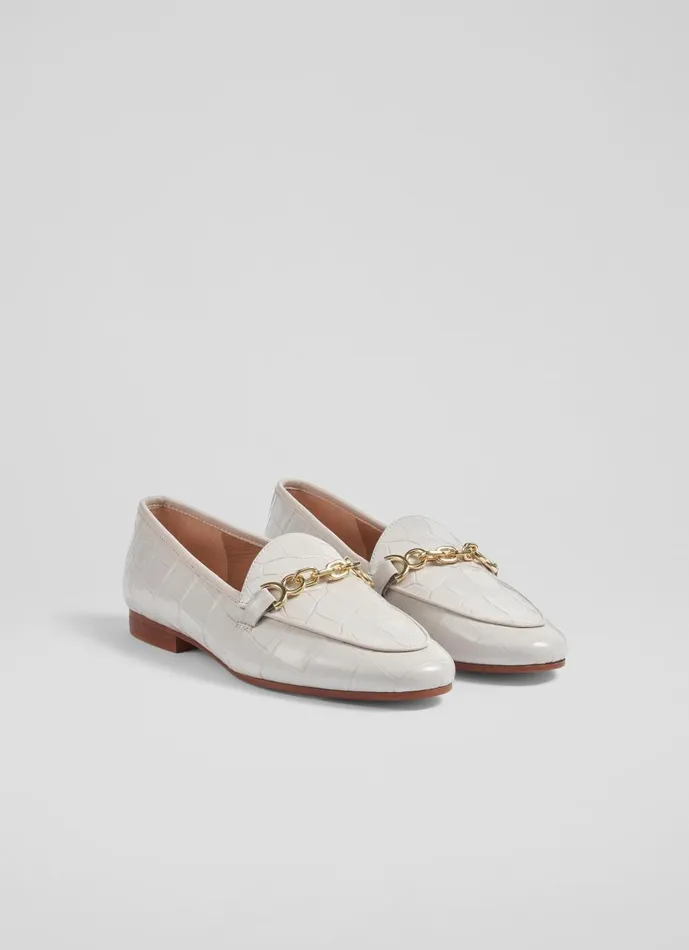 Women Flats LKBennett Adalynn White Leather Snaffle Loafers White Women Flats LKBennett Adalynn White Leather Snaffle Loafers White