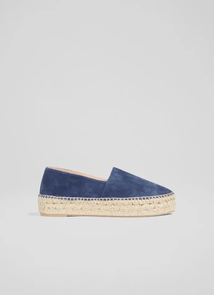 Women Flats LKBennett Taylor Navy Suede Flatform Espadrilles Navy Women Flats LKBennett Taylor Navy Suede Flatform Espadrilles Navy