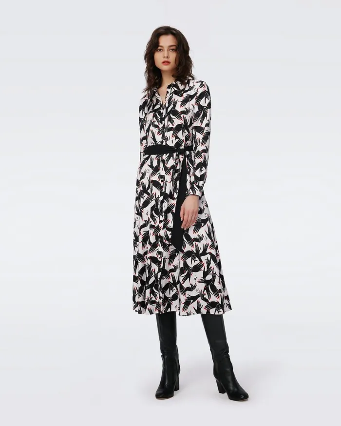 Women Gizelle Jacquard Dress Stage Hands Ivory DVF Dresses
