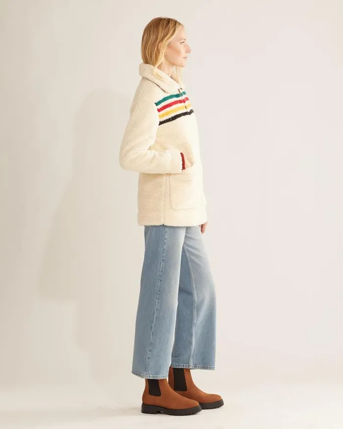 Women GLACIER SUNSET SHERPA FLEECE JACKET Glacier Ivory Pendleton Jackets and Coats