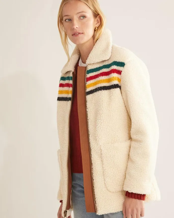 Women GLACIER SUNSET SHERPA FLEECE JACKET Glacier Ivory Pendleton Jackets and Coats