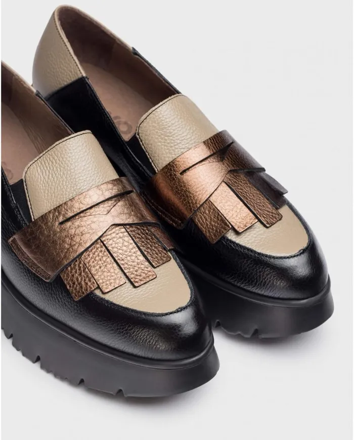 Women Gold MEDIANOCHE Loafers Wonders Loafers Women Gold MEDIANOCHE Loafers Wonders Loafers