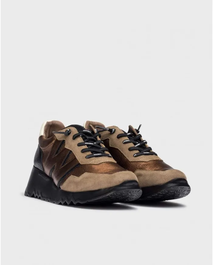 Women Gold TRACK Sneaker Wonders Wedges Women Gold TRACK Sneaker Wonders Wedges