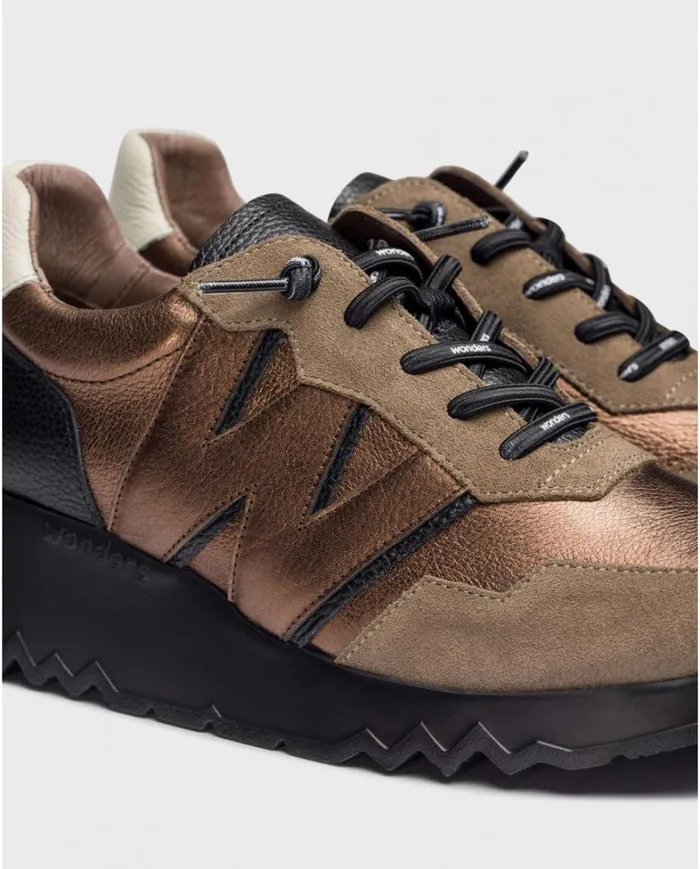 Women Gold TRACK Sneaker Wonders Wedges Women Gold TRACK Sneaker Wonders Wedges