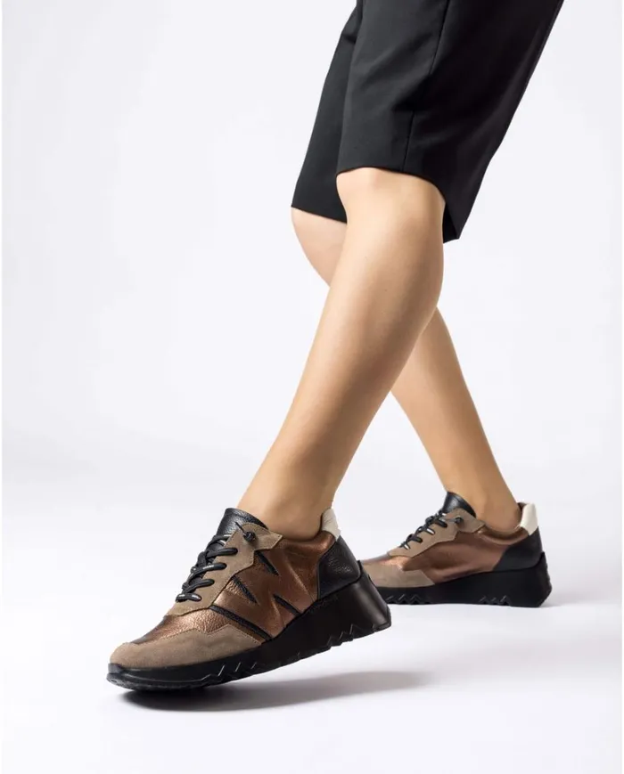 Women Gold TRACK Sneaker Wonders Wedges Women Gold TRACK Sneaker Wonders Wedges