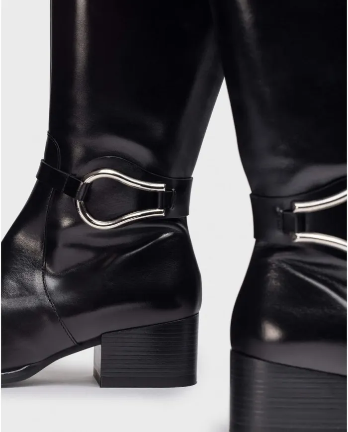 Women GOLDEN Black Boot Wonders Boots