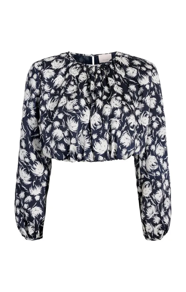 Women Graphic Floral Kamala Top Navyivory Cinq Sept Long Sleeve Tops