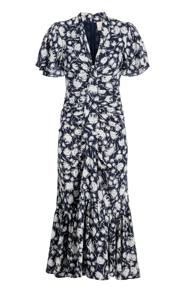 Women Graphic Floral Peeta Dress Navyivory Cinq Sept Midi