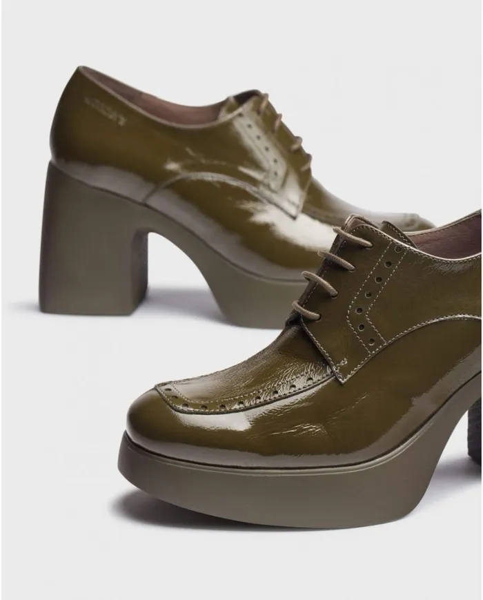 Women Green MERCEDES Shoes Wonders Platforms Women Green MERCEDES Shoes Wonders Platforms