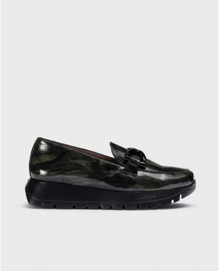 Women Green ROSE Moccasin Wonders Loafers