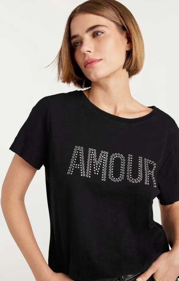 Women Grommet Amour Tee Black Cinq Sept Tees