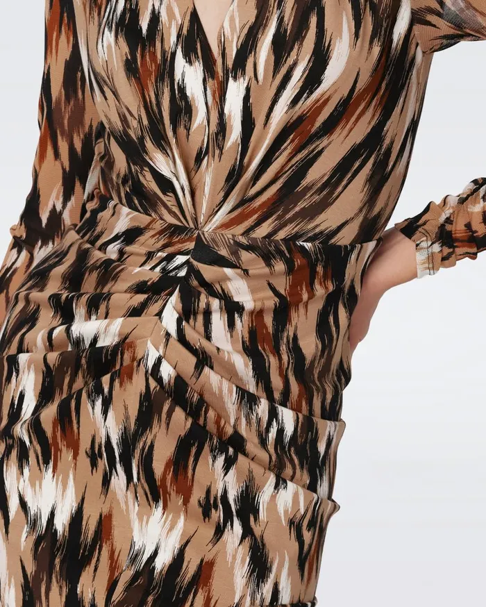 Women Hades Dress Flames Camel DVF Dresses