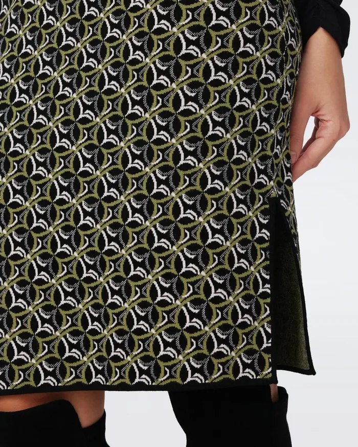 Women Hazel Knit Jacquard Skirt Tiny Gig Tile Green DVF Skirts