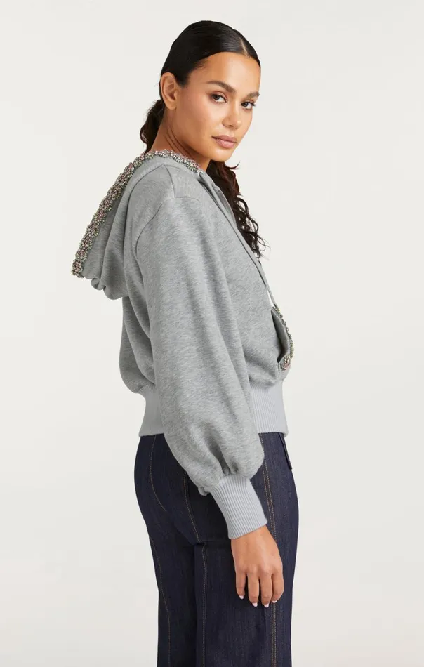 Women Heather Maddie Zip Up Sweatshirt Heathergreymulti Cinq Sept Sweaters and Knits