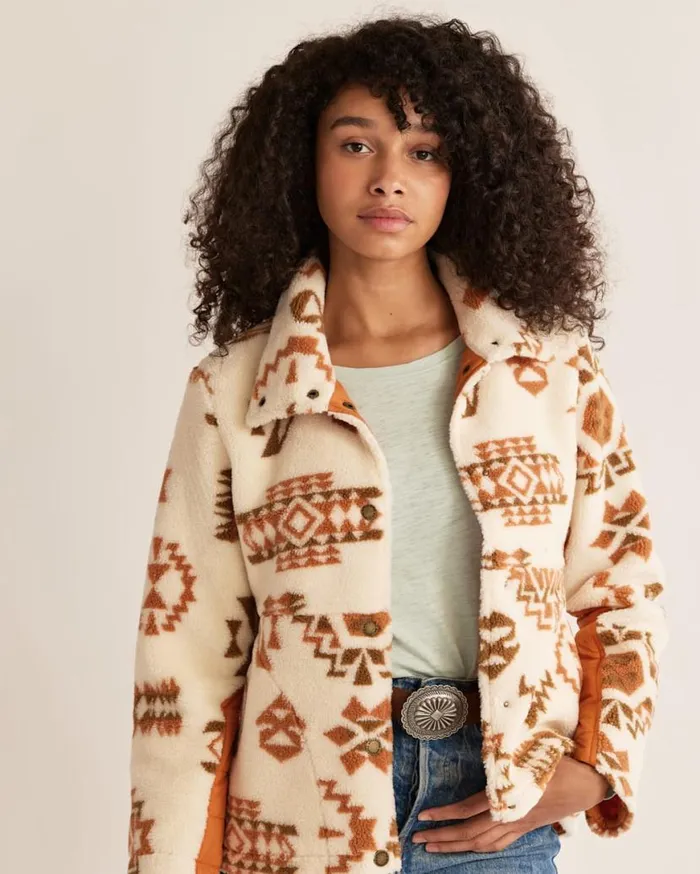 Women HEATHER SNAPFRONT FLEECE JACKET Tomato Highland Ridge Pendleton Jackets and Coats