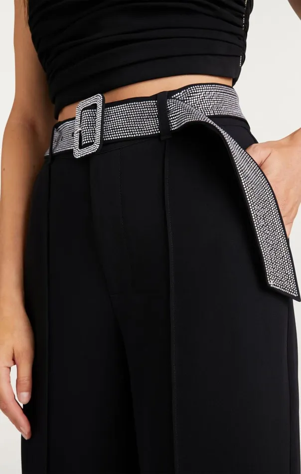 Women Heatset Belt Ester Pant Black Cinq Sept Pants