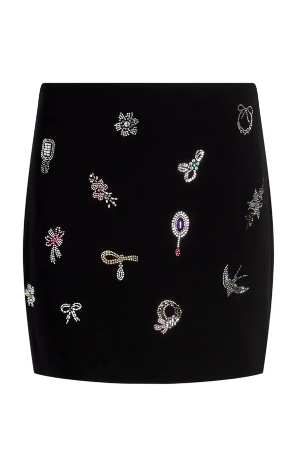Women Heatset Brooches Embellished Doris Skirt Blackmulti Cinq Sept Skirts