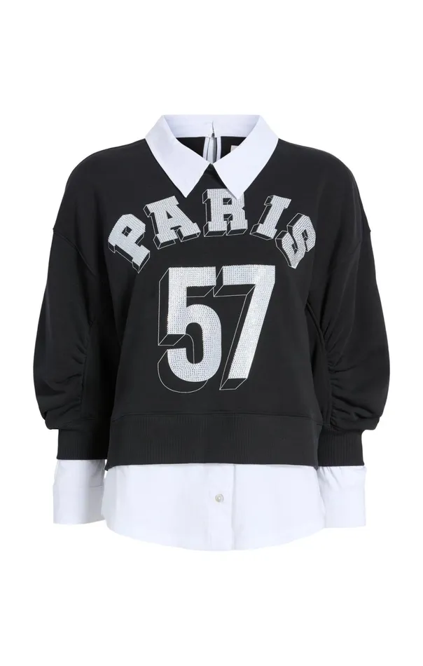 Women Heatset Paris 57 Justina Pullover Blackwhite Cinq Sept Long Sleeve Tops Women Heatset Paris 57 Justina Pullover Blackwhite Cinq Sept Long Sleeve Tops