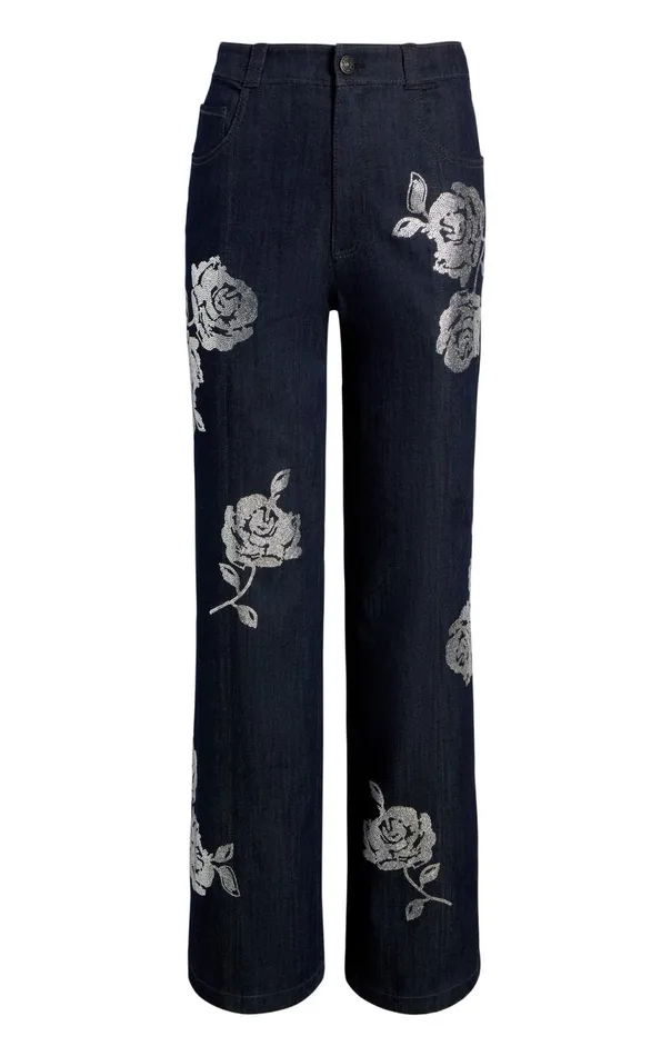 Women Heatset Roses Francine Pant Indigo Cinq Sept Pants