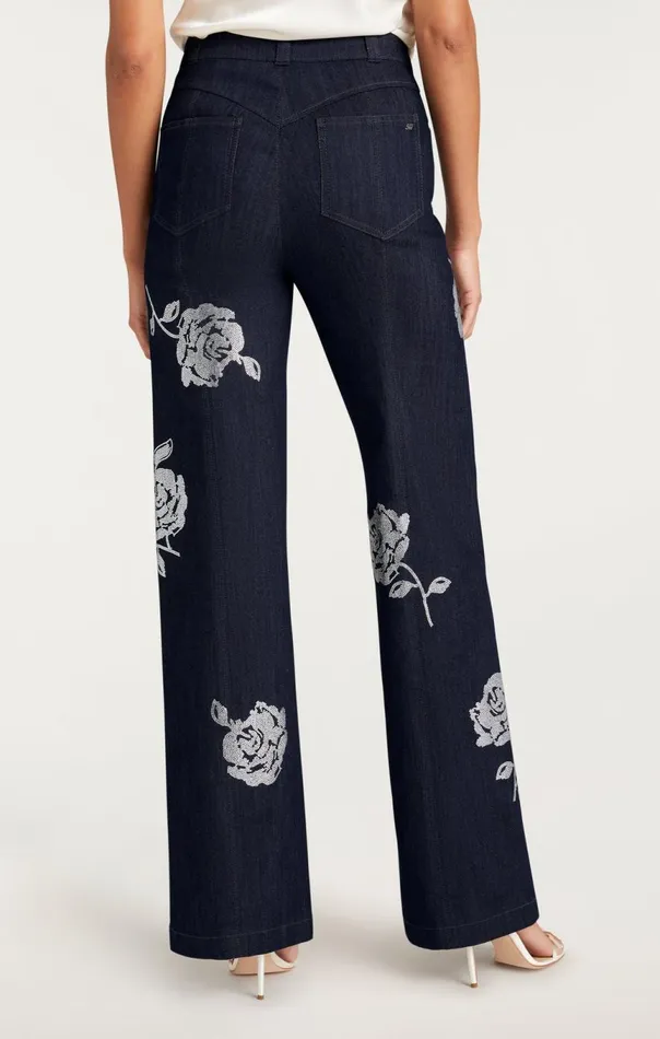Women Heatset Roses Francine Pant Indigo Cinq Sept Pants