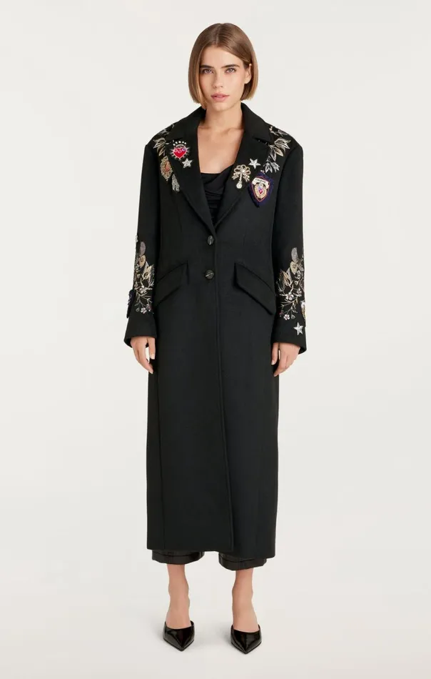 Women Heritage Patch Gravis Coat Blackmulti Cinq Sept Outerwear