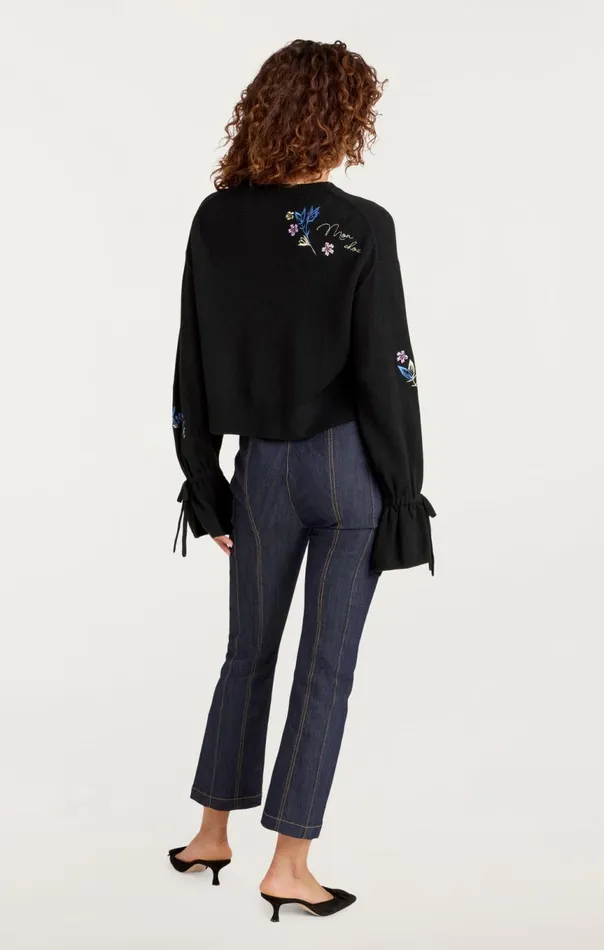 Women Heritage Patch Tasha Pullover Blackmulti Cinq Sept Sweaters and Knits