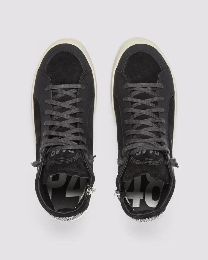 Women High Tops P448 Skate Black Strass