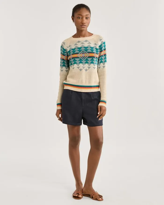 Women HIGHLAND PEAK COTTON SWEATER Ivory Pendleton Sweaters