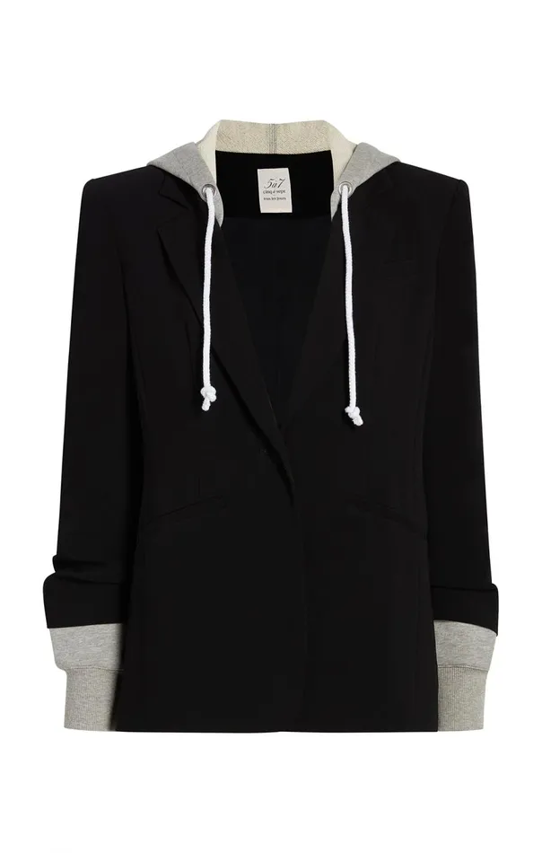 Women Hooded Khloe Blazer Blackheathergrey Cinq Sept Blazers