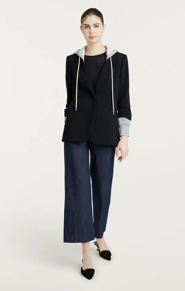 Women Hooded Khloe Blazer Blackheathergrey Cinq Sept Blazers